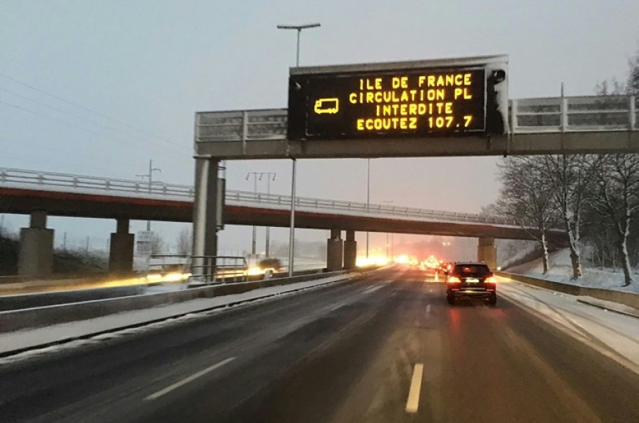 The suspected gang members allegedly jumped onto trucks on French motorways to take pricey electronic goods