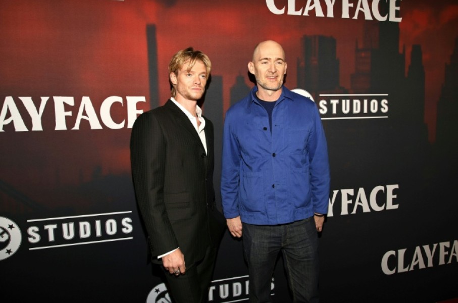 Tom Rhys Harries and James Watkins attend the Toronto fan screening of DC Studios' body horror film 'Clayface'