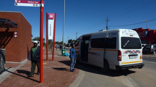 File: A minibus taxi seen at a taxi rank in Wallacedene. AFP/Rodger Bosch