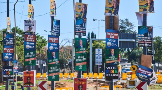 Campaign posters for political parties competing in the national election. Waldo Swiegers/Bloomberg via Getty Images