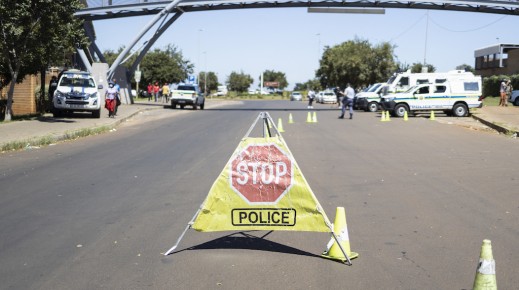 A SAPS access control point roadblock. AFP/Wikus de Wet