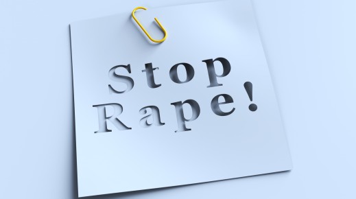 File: A Stop Rape note. GettyImages/matdesign24