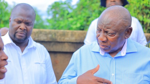 President Cyril Ramaphosa during his visit to flood-stricken areas in Limpopo. X/@PresidencyZA