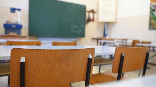View of an empty classroom. Elisa Schu/dpa Picture-Alliance via AFP