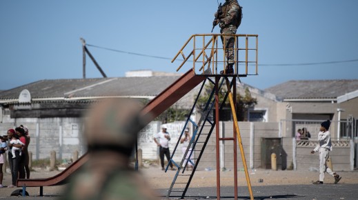 A soldier of the South African National Defence Force (SANDF)