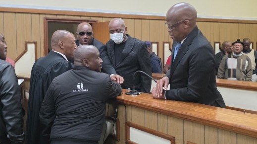 Joe 'Ferrari' Sibanyoni and two other in the dock. Photo/eNCA