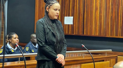 Tiffany Meek in court. eNCA/Naomi Kobbie