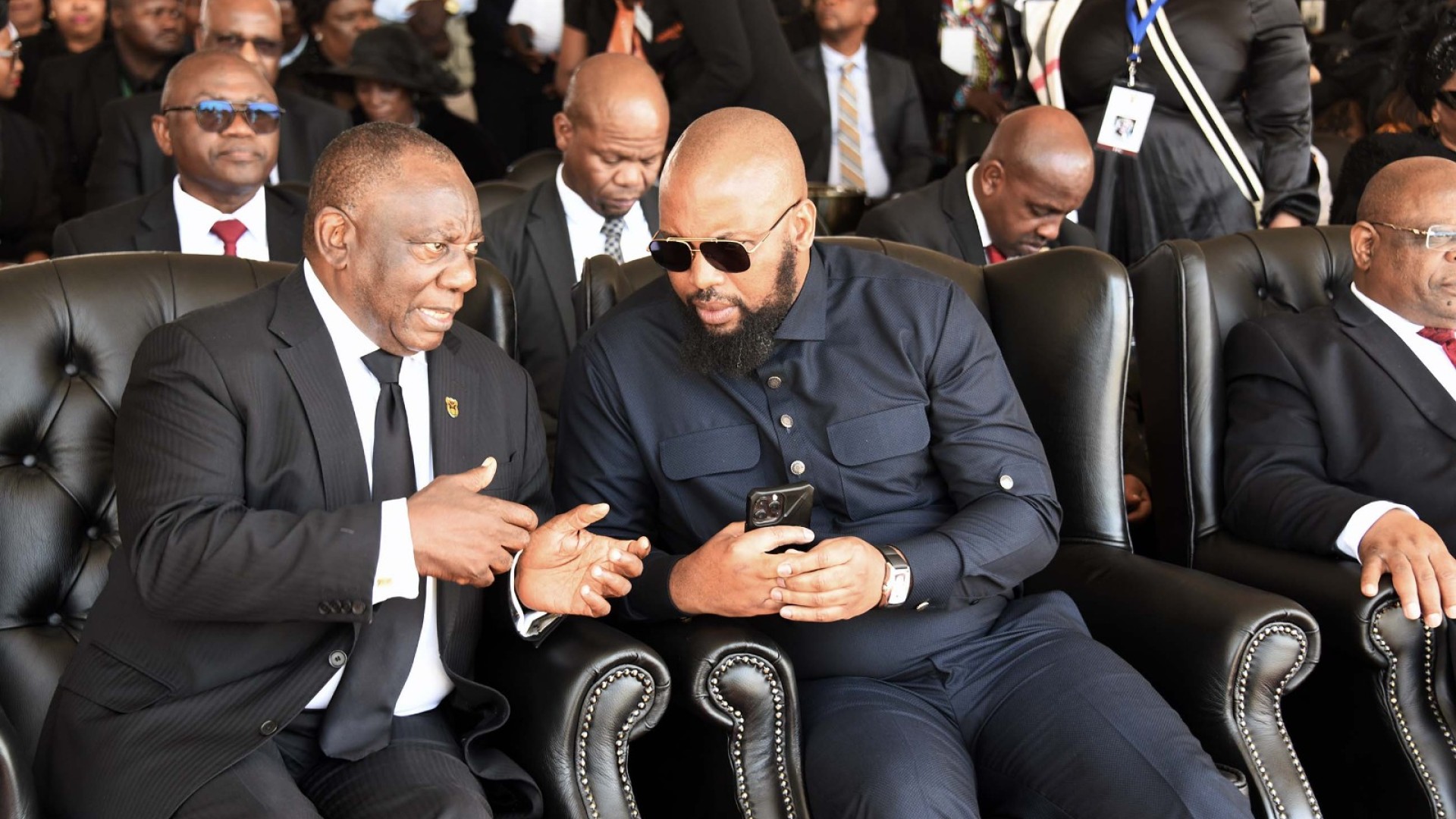 President Cyril Ramaphosa and ANC KZN Chairperson Siboniso Duma at the funeral service of Prince Mangosuthu Buthelezi