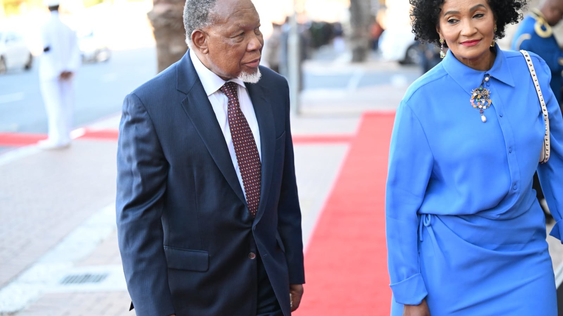 Former President Kgalema Motlanthe arrives at Parliamentary Precinct ahead of the SONA. GCIS