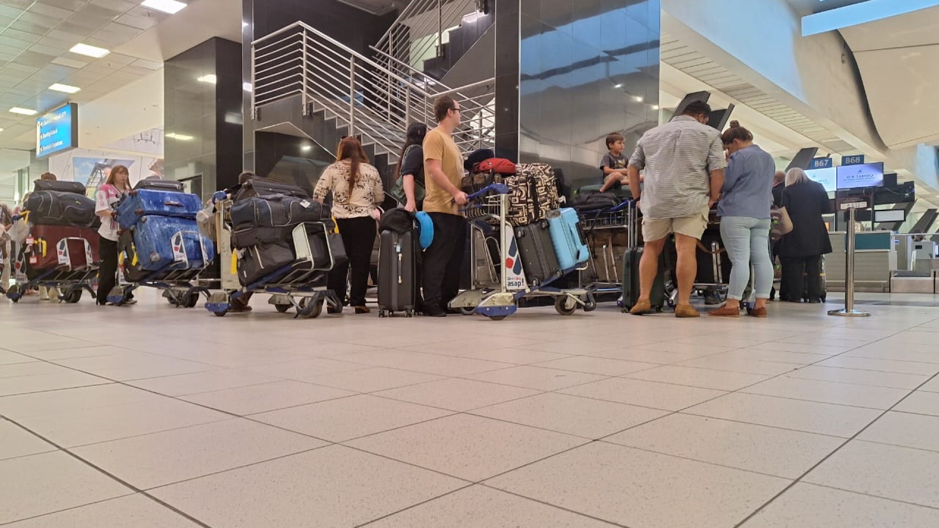 The first group of 49 Afrikaner 'refugees ' leaving South Africa for the US.