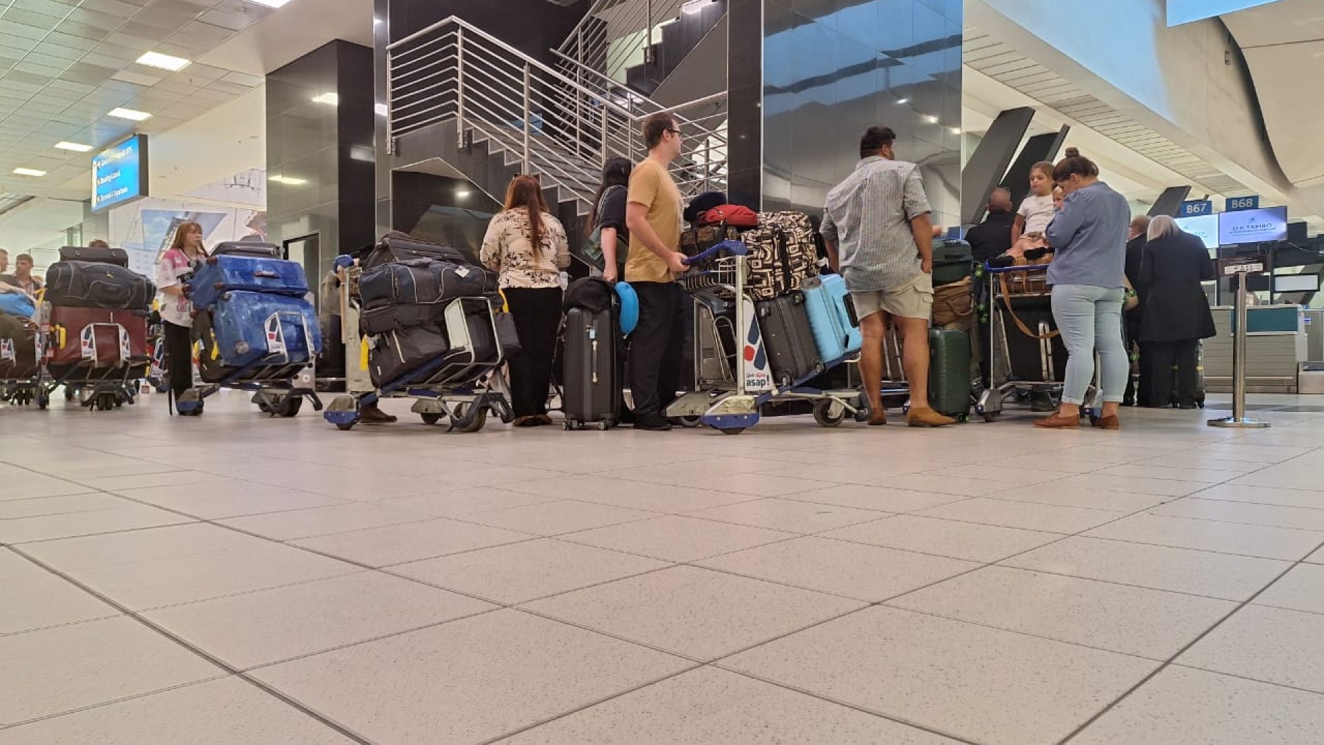 The first group of 49 Afrikaner 'refugees ' leaving South Africa for the US.