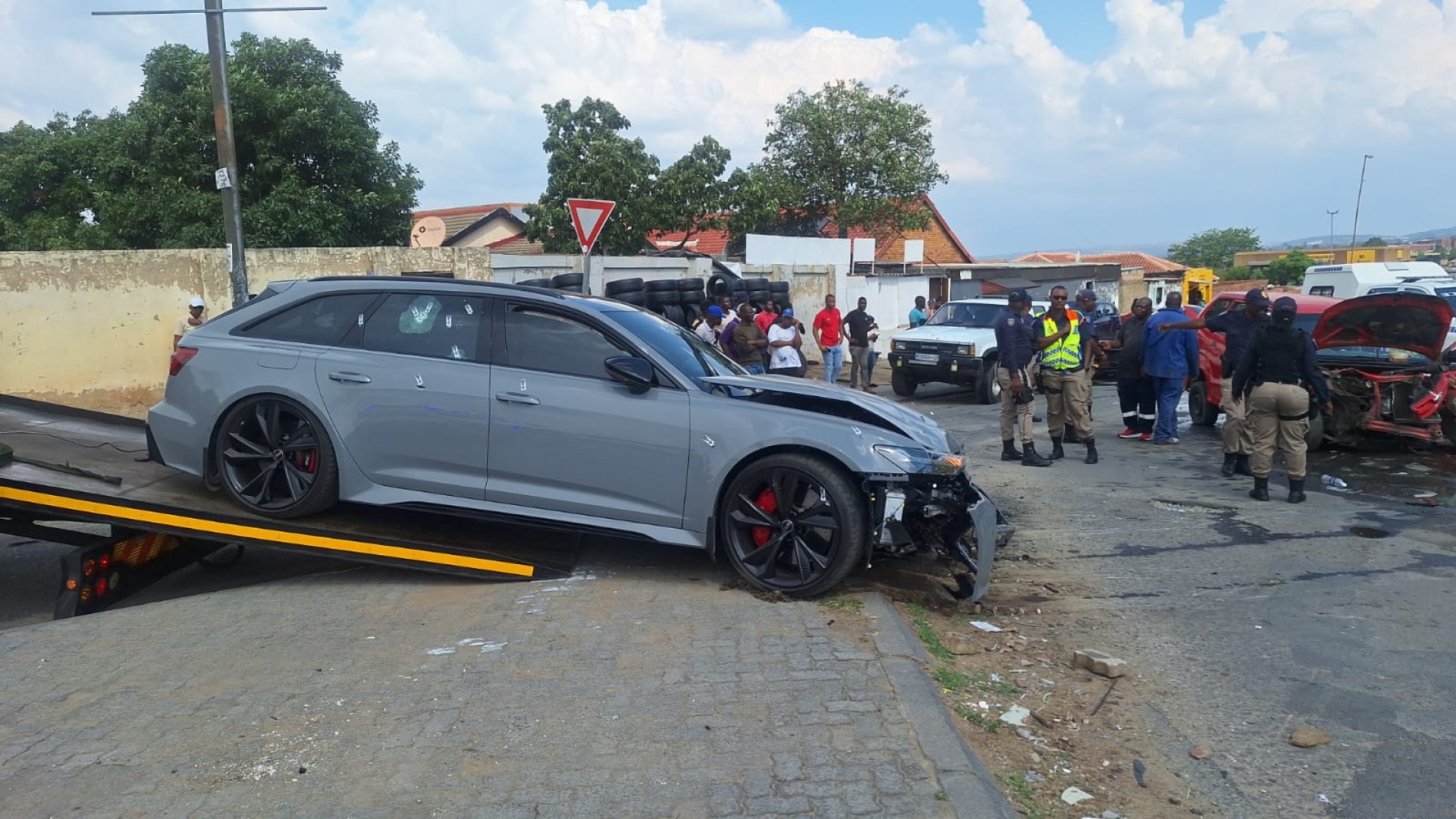 Victor Molefe Moekeletsi's car at scene of shooting