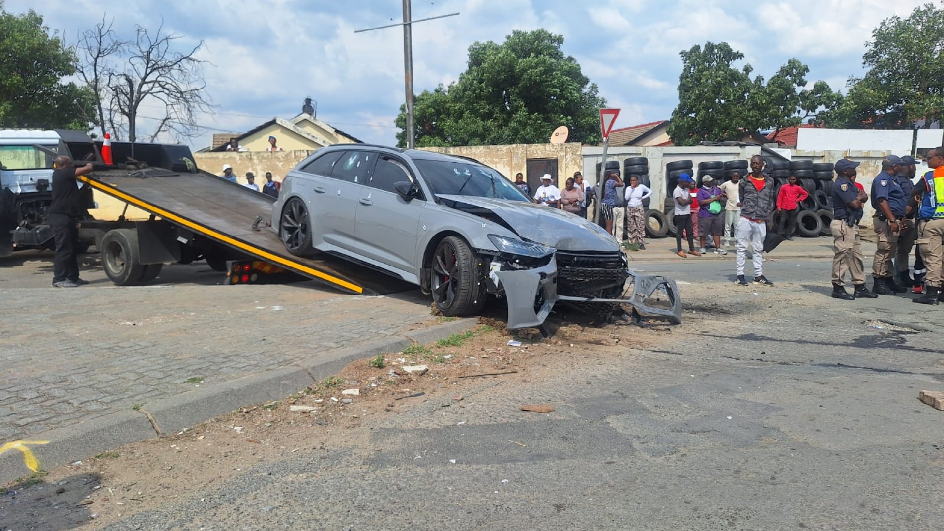 Victor Molefe Moekeletsi's car at scene of shooting