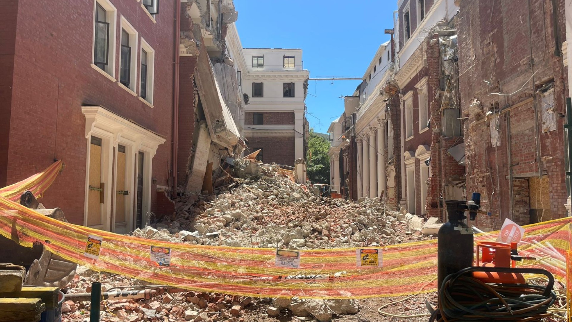 Parliament has been under construction since an arson attack in 2022