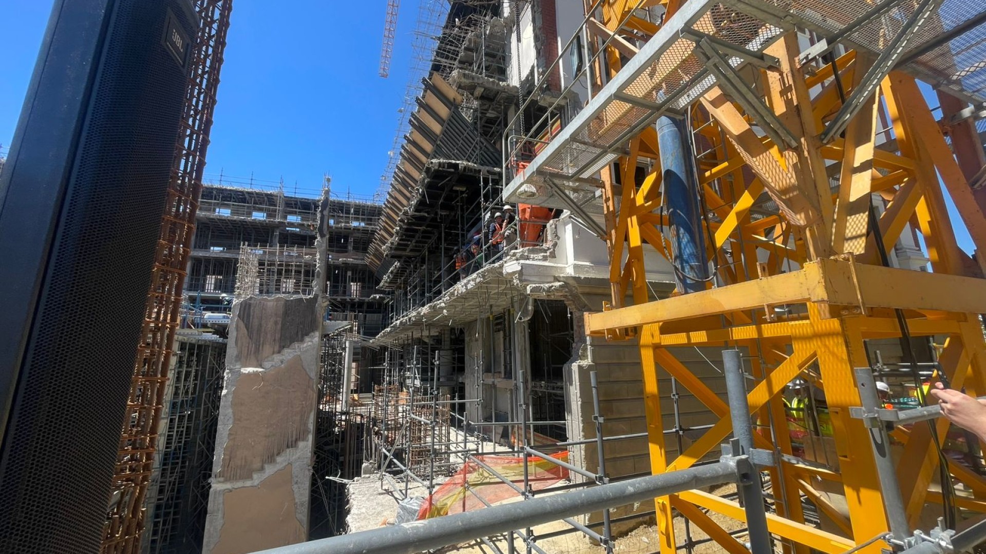 Parliament has been under construction since an arson attack in 2022