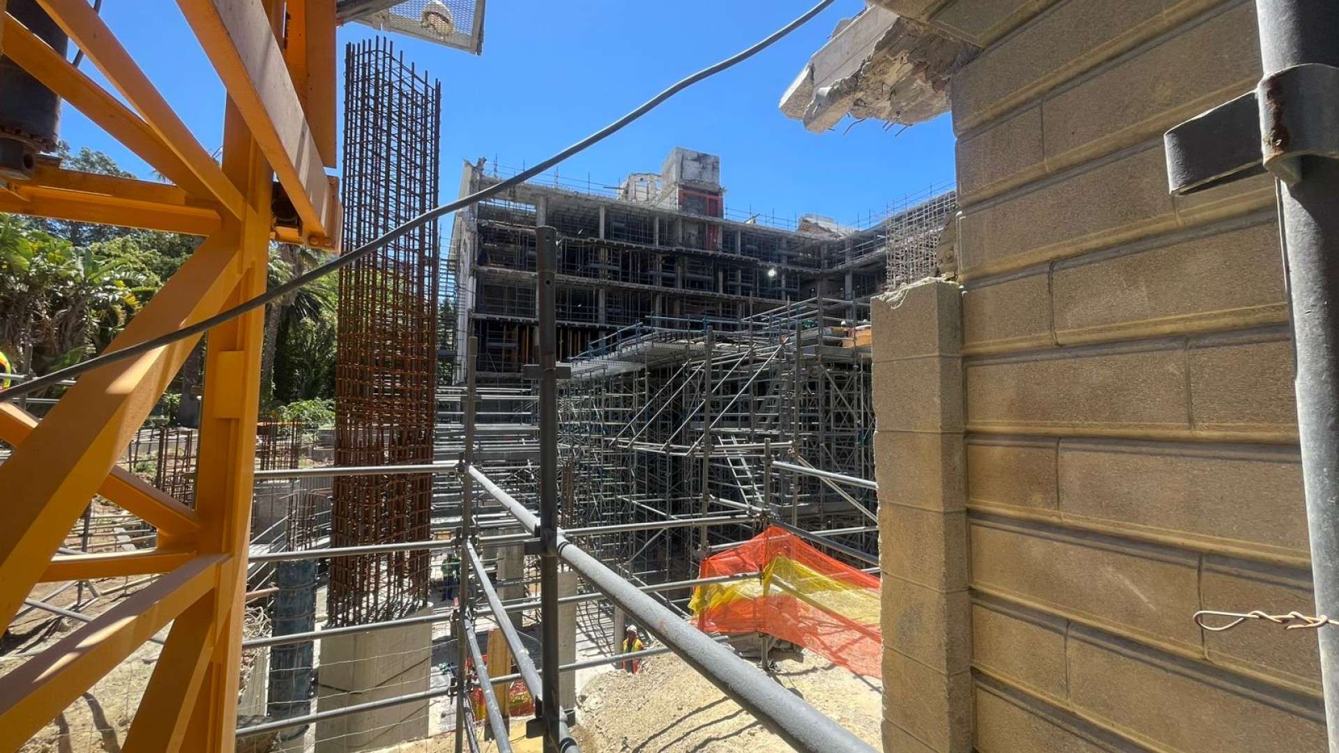 Parliament has been under construction since an arson attack in 2022