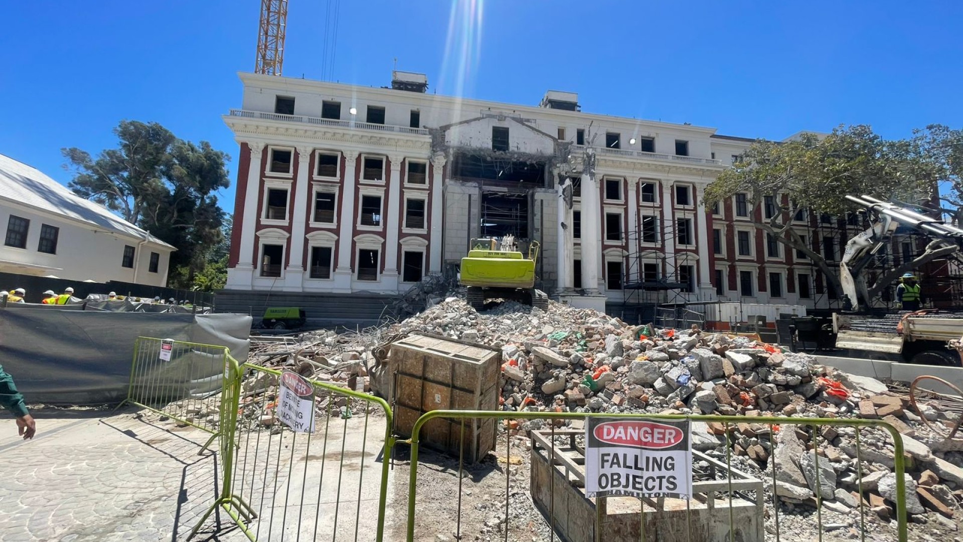 Parliament has been under construction since an arson attack in 2022