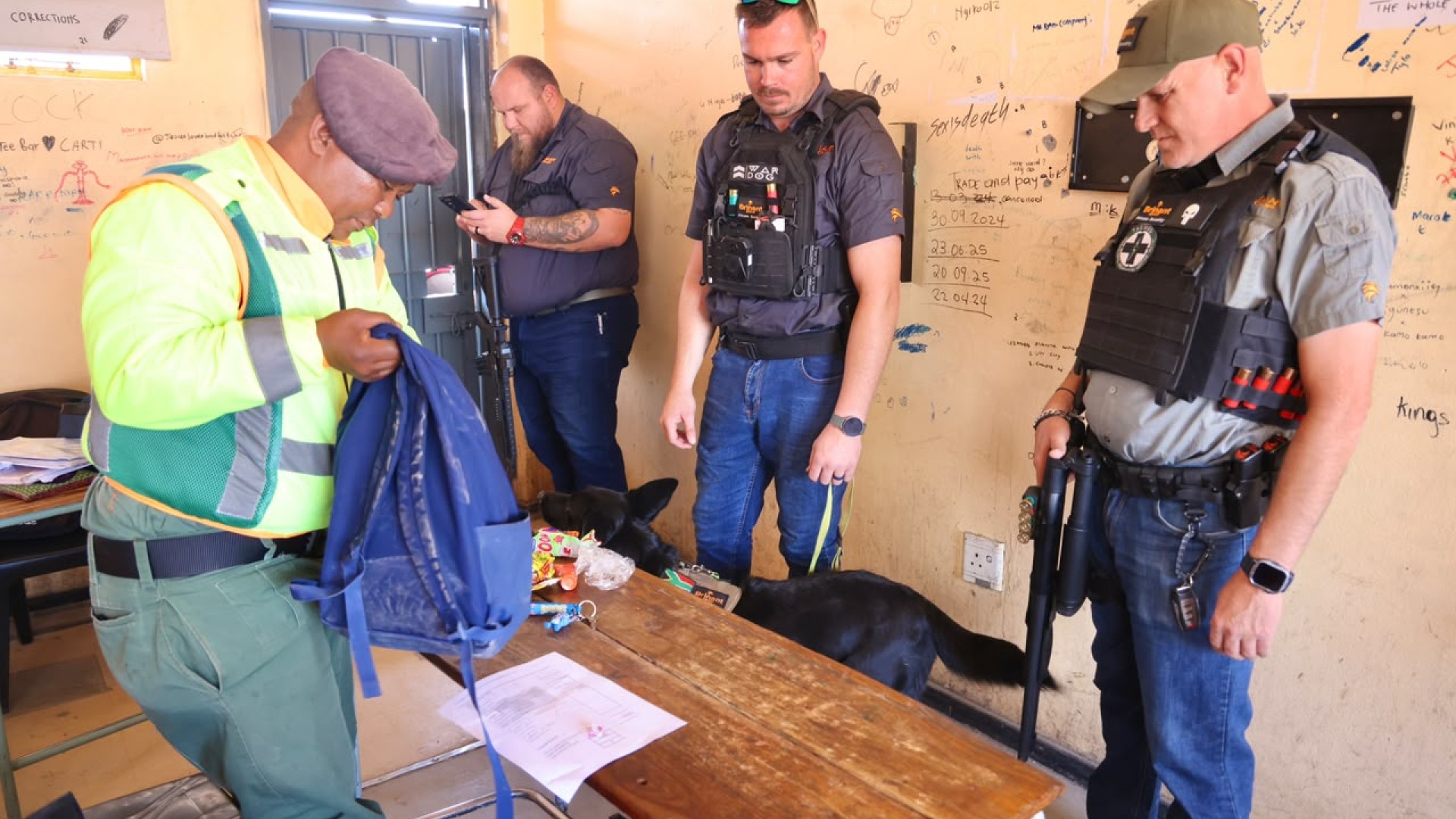 Police-led search and seizure at five schools led to the discovery of nyaope, dagga and abortion pills. Supplied by Gauteng Department of Education.