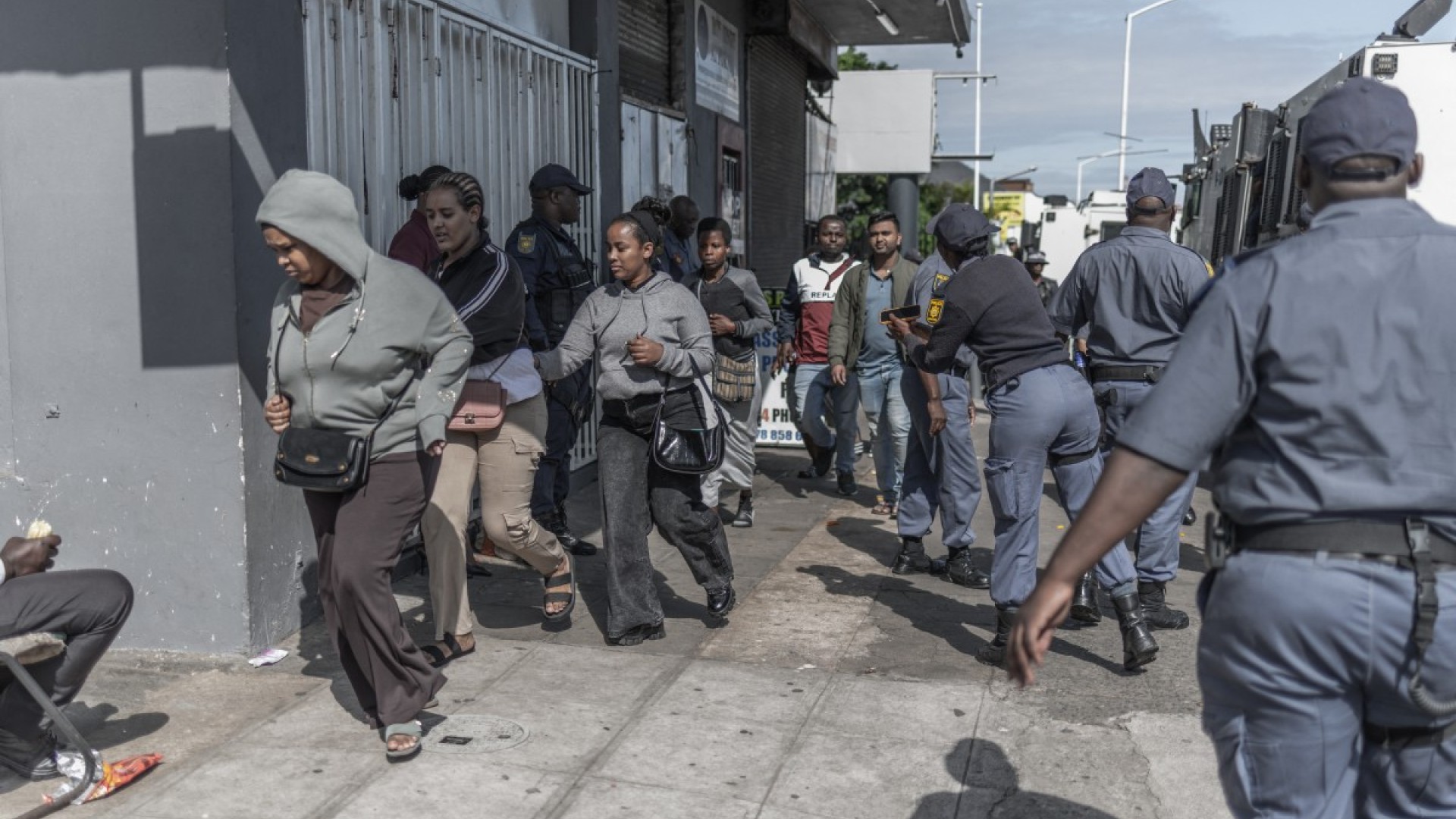 Outside the Department of Home Affairs Refugee Reception Centre on Che Guevara Road in Durban. AFP