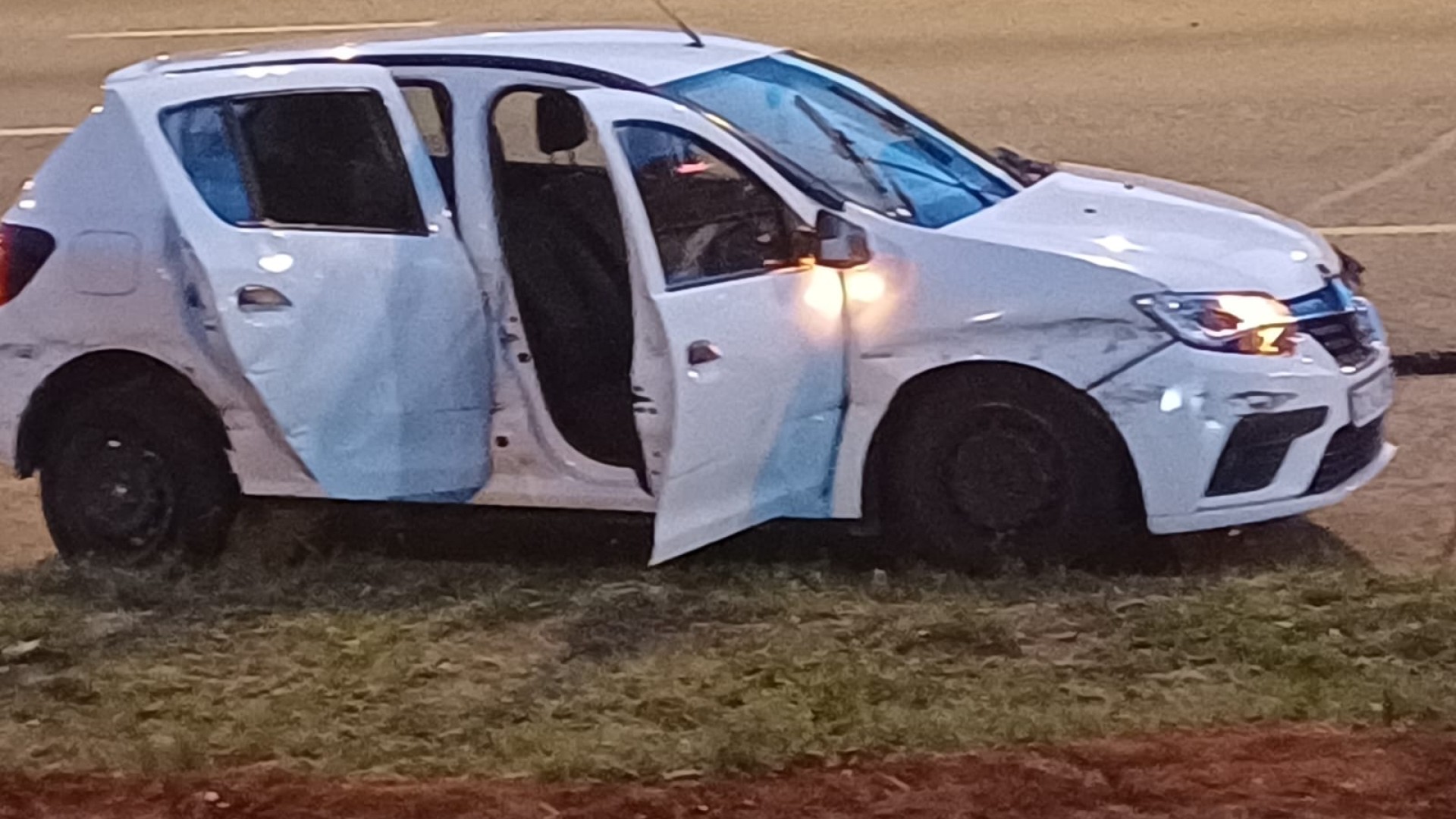Three civilians were injured following a high-speed chase between police and suspected cash-in-transit robbers on Friday. Photo supplied