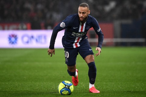 File: Paris Saint-Germain's Brazilian forward Neymar runs with the ball during the French L1 football match between Paris Saint-Germain (PSG) and Girondins de Bordeaux at the Parc des Princes stadium in Paris, on February 23, 2020.
