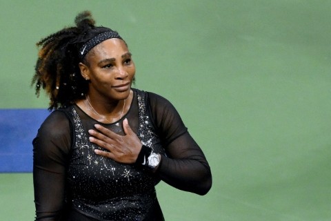 End of the road: Serena Williams on Friday
