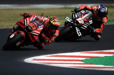 Ducati's Italian rider Francesco Bagnaia won the San Marino MotoGP for his fourth successive win to pile the pressure on series leader Fabio Quartararo