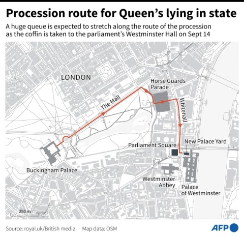 The procession route