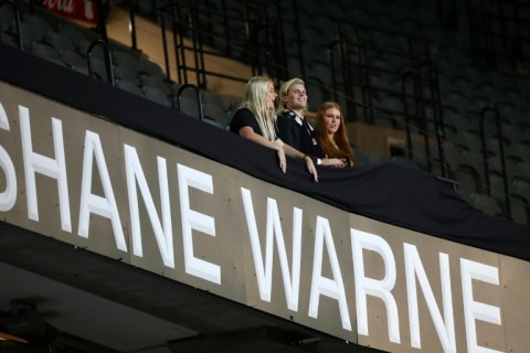 Shane Warne's children unveil the Shane Warne Stand at the MCG during a state memorial service in March