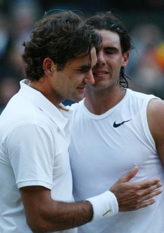 Epic: Rafael Nadal is congratulated by Federer after the 2008 final