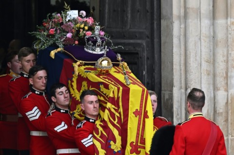 The coffin was guarded by the queen's official bodyguard in the oldest part of parliament
