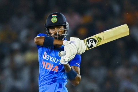 Hardik Pandya hammered an unbeaten 71 as India made a big score against Australia