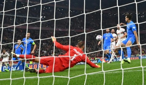 Helping hand: Gianluigi Donnarumma made a series of big saves as Italy won in Hungary
