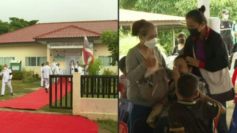 Relatives of Thailand nursery attack gather outside childcare centre