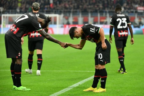 Brahim Diaz (R) made sure of Milan's win with the second at the San Siro