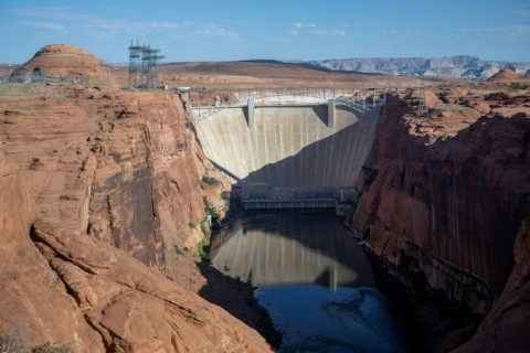 The Glen Canyon Dam on the Colorado River in Arizona has suffered a multi-year drought amid fears of the effect on local water supply 