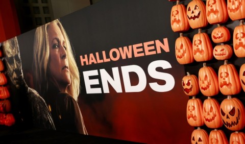 'Halloween Ends' with Jamie Lee Curtis, which premiered October 11, 2022 in Hollywood, California, topped the North American box office in its opening weekend 