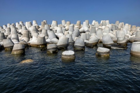 Losing battle? A barrier to hold back the Mediterranean in Egypt's threatened second city, Alexandria