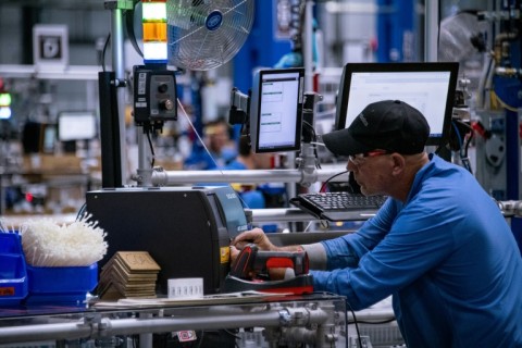Employees build and test robots at Amazon's BOS27 Robotics Innovation Hub in Westborough, Massachusetts on November 10, 2022