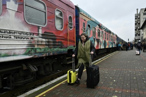 It was the first train to pull into Kherson in eight months