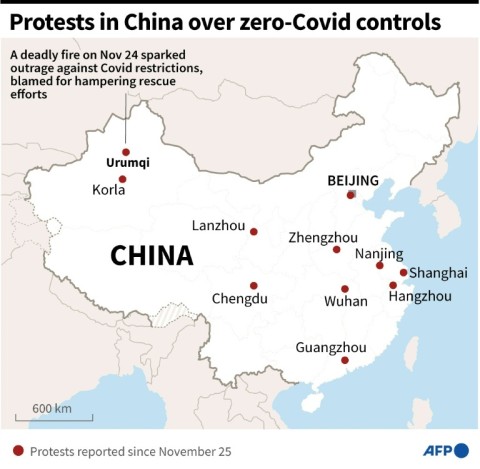Protests in China over zero-Covid controls