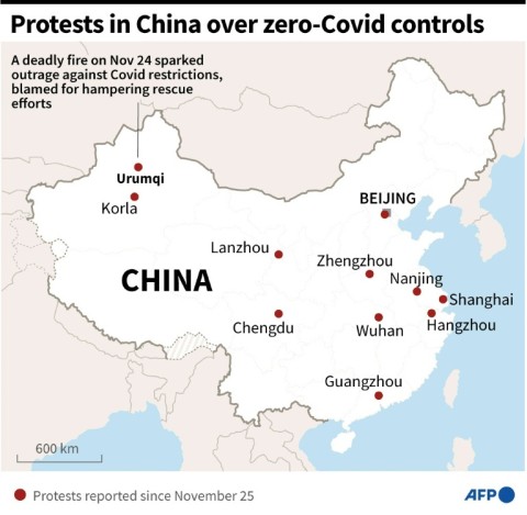 Protests in China over zero-Covid controls