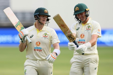 Steve Smith (L) and Marnus Labuschagne dominated the West Indies attack