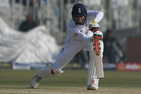 England's Zak Crawley on his way to a century against Pakistan in Rawalpindi