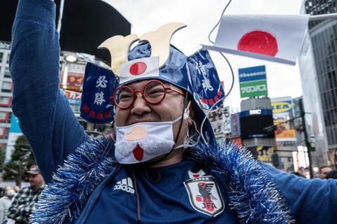 Some fans had watched the match at home but came out to celebrate the unexpected victory