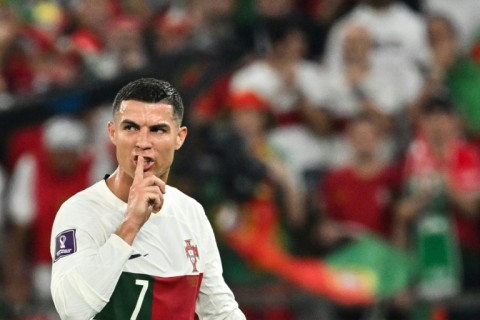 Portugal's forward Cristiano Ronaldo gestures during the defeat to South Korea