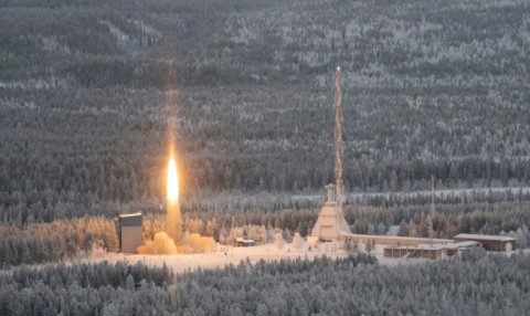 The suborbital rocket launches from the Esrange Space Center in Jukkasjärvi, northern Sweden