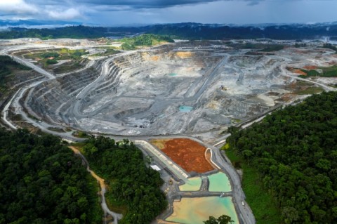 Aerial view of Cobre Panama mine in Panama, operated by First Quantum Minerals of Canada, which the government ordered to halt operations
