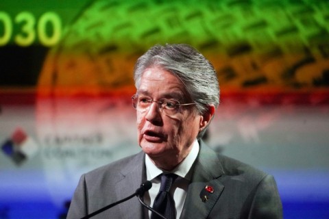 Ecuadoran president Guillermo Lasso at an appearance in New York on September 20, 2022 
