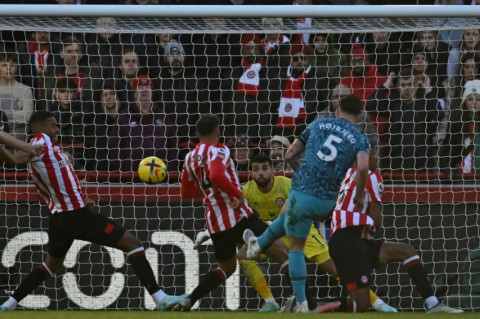 Tottenham midfielder Pierre-Emile Hojbjerg scored the equaliser at Brentford